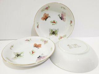 The Carlyle Hotel York City Porcelain Butterfly Fruit Bowl - Set Of 3
