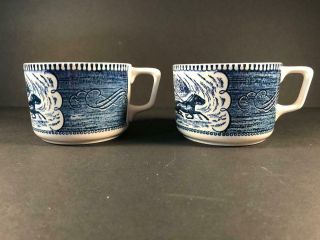 Rare Currier And Ives (set Of 2) " Fashionable Turnouts " Horse & Buggy Mugs
