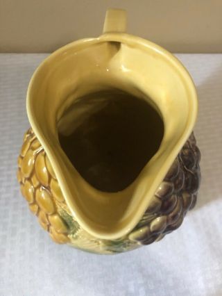 Vintage Ceramic Hand Painted Pitcher Made in Italy by Ancora Grape Design 9” 5