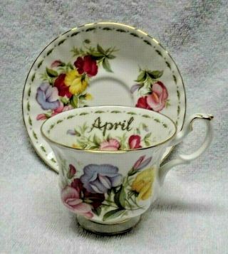Royal Albert Flower Of The Month April 1970 Cup And Saucer