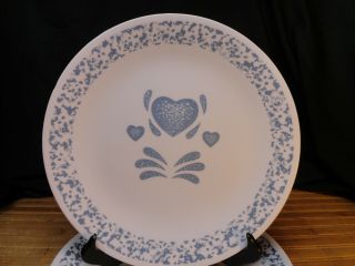 Corelle Corning Blue Hearts Dinner Plates,  Set Of 3