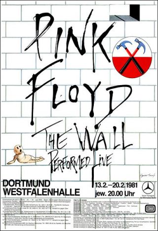 Pink Floyd 1981 Germany The Wall Concert Poster