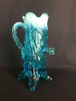 Antique Eapg Northwood Blue Opalescent 566 Pump Vase (creamer?) 1896 1900,  Nr