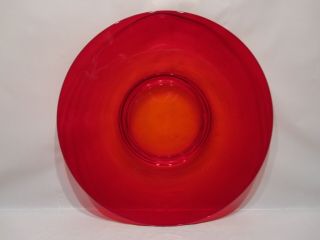 Vintage Ruby Red Amberina 13.  5 Inch Round Platter Plate