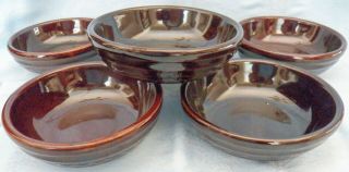 Vintage Western Stoneware Marcrest Daisy & Dot Coupe Cereal Bowls Set Of 6