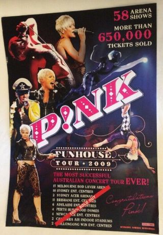 P Nk Poster Funhouse Tour 2009 Official100 23 " X 17 " Collectable