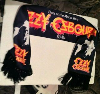 Ozzy Osbourne Bark At The Moon Vintage 1980s Concert Scarf