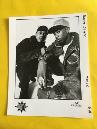 Gang Starr Press Photo 8x10”,  Mc Guru,  Dj Premier,  Chrysalis.