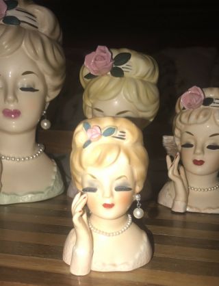 Vintage Lady Head Vase,  Inarco E - 193
