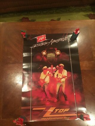 Schlitz Rocks America Zz Top 1983 Eliminator Tour Poster