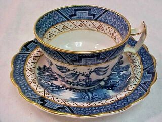 (2) Booths Real Old Willow Coffee/tea Cup And Saucer A8025 Made In England