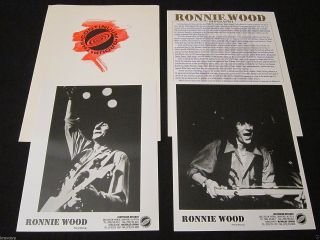 Ronnie Wood ‘slide On Live’ 1993 Press Kit—2 Photos
