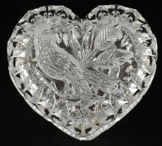 Vintage West German Hofbauer Byrdes Pattern Echt Bleikristall Lidded Heart Dish