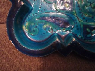 Vintage Bitossi Aldo Londi Art Pottery Style Blue/Green Ashtray Italy Set Of 2. 6
