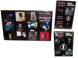 Peter Gabriel 3 Pc Growing Up Tour 2002 / 2003 Gift Set Magnet Sticker Button