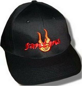 Santana Embroidered Fire Logo Black Baseball Hat Cap Official