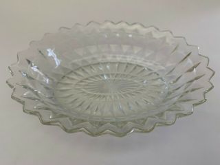 Vintage Clear Depression Glass Jeanette Windsor Diamond Oval Serving Bowl