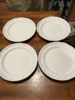 Set Of 4 Pfaltzgraff Gazebo White Dinner Plates Usa Ec
