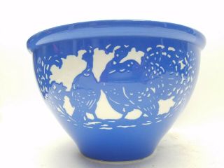 Vintage Villeroy & Boch Dresden Saxony Ceramics Blue Large 9 " Bowl Turkey