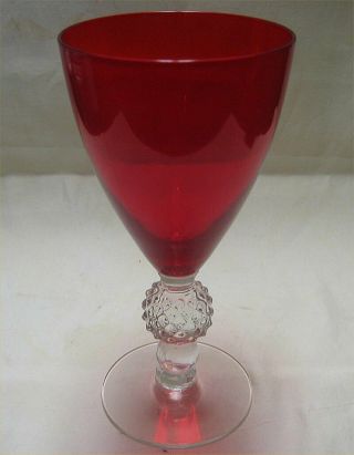 Morgantown Spanish Red Elegant Pressed Glass Golf Ball Water Goblet