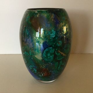 Laque Line // 5 3/4 " Art Glass Vase // Handmade In France // Stunning