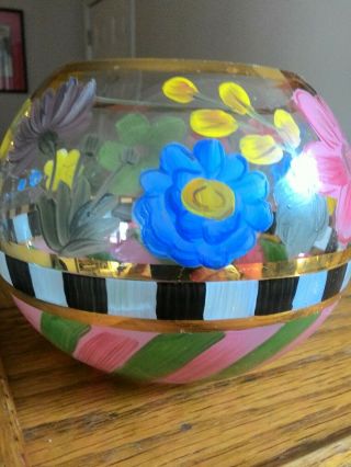 Mackenzie Childs Flower Market Glass Globe Vase Votive 3