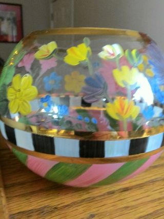 Mackenzie Childs Flower Market Glass Globe Vase Votive 4