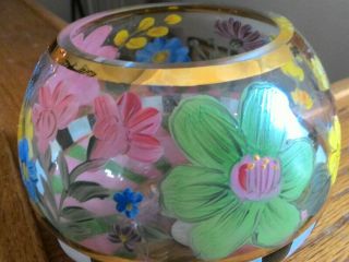 Mackenzie Childs Flower Market Glass Globe Vase Votive 5