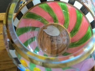 Mackenzie Childs Flower Market Glass Globe Vase Votive 6