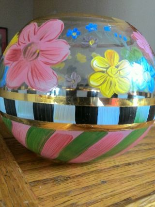 Mackenzie Childs Flower Market Glass Globe Vase Votive 7