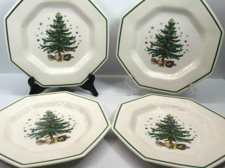 Nikko Happy Holidays Christmastime 10 3/4 " Dinner Plate Set Of 4 (a)