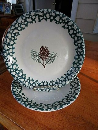 Folk Craft Pine Cone By Tienshan 10.  5 " Dinner Plates Set Of Four