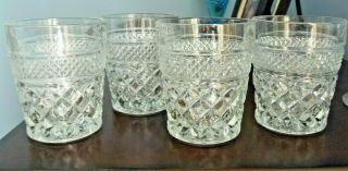 4 Rare Old Fashioned Tumblers For Booze Or Water Wexford Glass Anchor Hocking