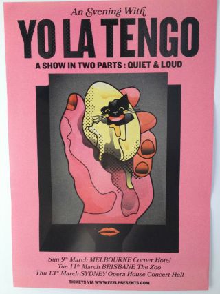 Yo La Tengo 2014 Australian Tour Poster A2 Fade Popular Songs Summer Sun