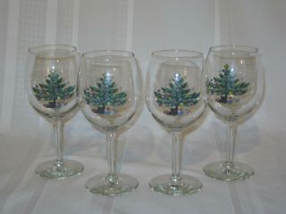 Nikko Happy Holidays Set Of 4 Wine Glasses -