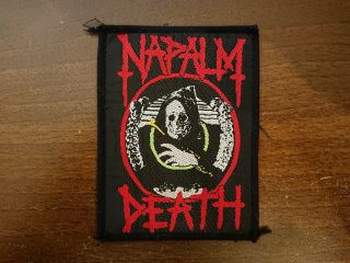 Napalm Death Life? Vintage Woven Patch Carcass Morbid Angel Cancer Terrorizer