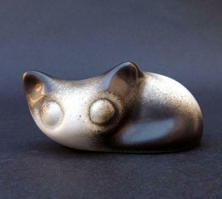 Howard Pierce California Pottery Cat / Kitten Figurine Mid Century Mcm Exc