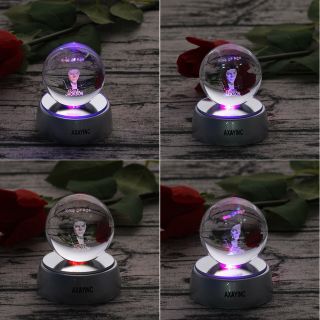 Michael Jackson 3D LED Crystal Ball Decor Night Light Table Desk Lamp Xams Gift 4