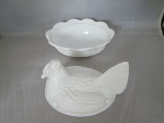 Fenton Milk glass Hen on Nest Lidded Dish 4