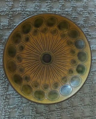 Vintage Ceramic Mid Century Modern Art Deco Small Bowl Dot Pattern Signed