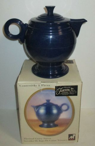 Homer Laughlin Fiesta Blue Plastic Thermal Gravy Server Insulated Tea Pot