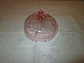 Jeannette Adam Pink Dome Top Depression Glass Butter Dish Lid