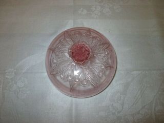 Jeannette ADAM Pink Dome Top Depression Glass Butter Dish Lid 2