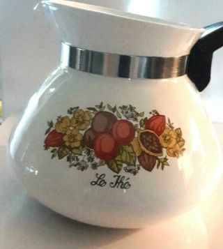 Vintage Corning Ware Le The Spice Of Life Tea Pot P - 104 6 Cup W/silver Lid