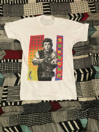 Vintage Paul Mccartney 1989 Size Small Tour T Shirt The Beatles Wings Jon Lennon
