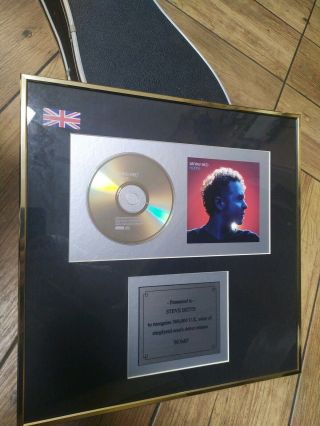 Simply Red Frame Award Presented To Steve Betts For " Home "