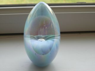 Vintage CSS Art Glass Sculpture Glass Egg Shaped Paperweight Opalescent SS3 3