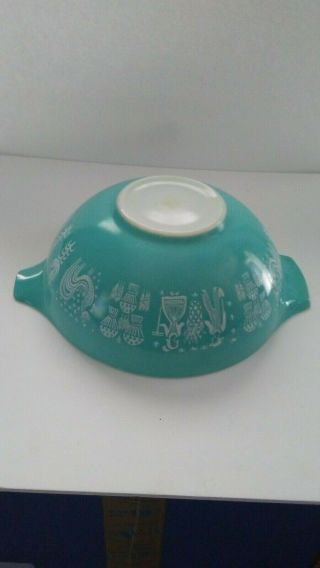 Vintage Pyrex 4 Qt 444 Turquoise Mixing Bowl Amish Butterprint