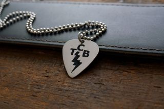 Elvis Presley Tcb Hand Made Etched Pendant W/ Necklace