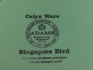 ADAMS SINGAPORE BIRD DINNER PLATE 10 1/8 